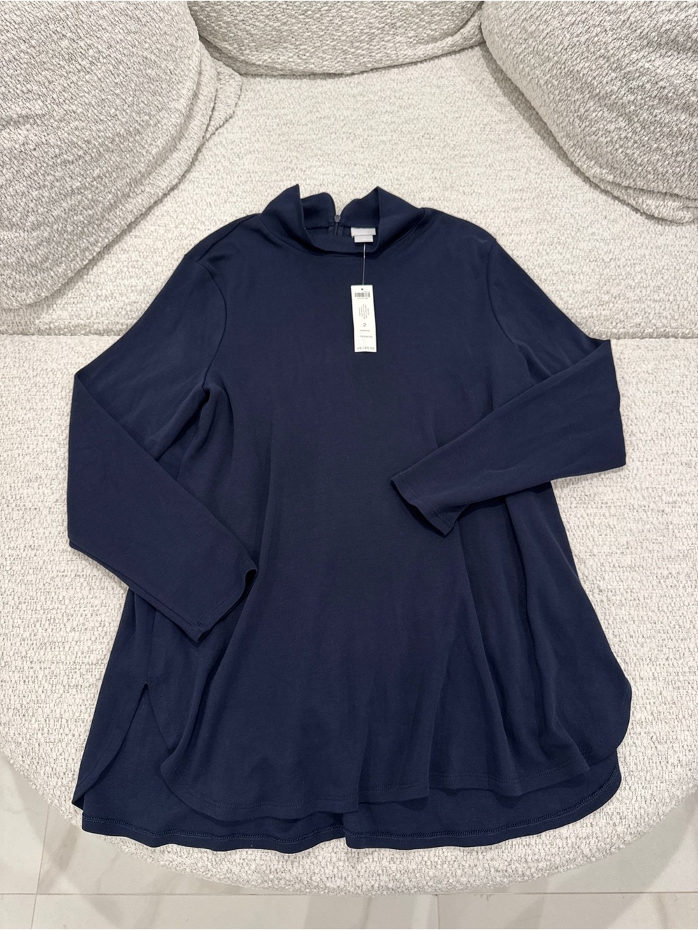 NWT Chico’s Knit Mock Neck Tunic Long Sleeve Top